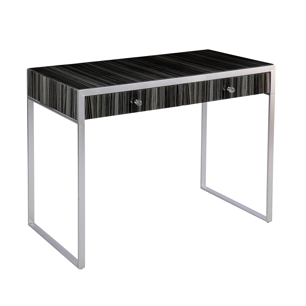 SEI Furniture Harpsden 42inW Writing Desk, Silver/Black