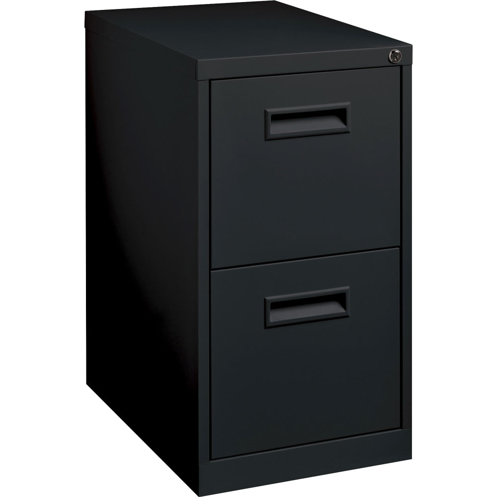 Lorell 22inD Vertical 2-Drawer Mobile Pedestal File Cabinet, Black