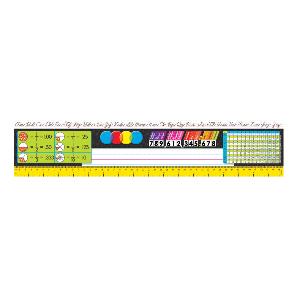 TREND Desk Toppers Reference Name Plates, Zaner-Bloser, 3 3/4in x 18in, Grades 3-5, 36 Plates Per Pack, Set Of 3 Packs