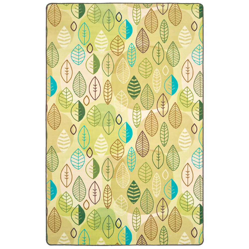 Carpets for Kids Pixel Perfect Collection Peaceful Spaces Leaf Activity Rug, 8'x 12', Tan