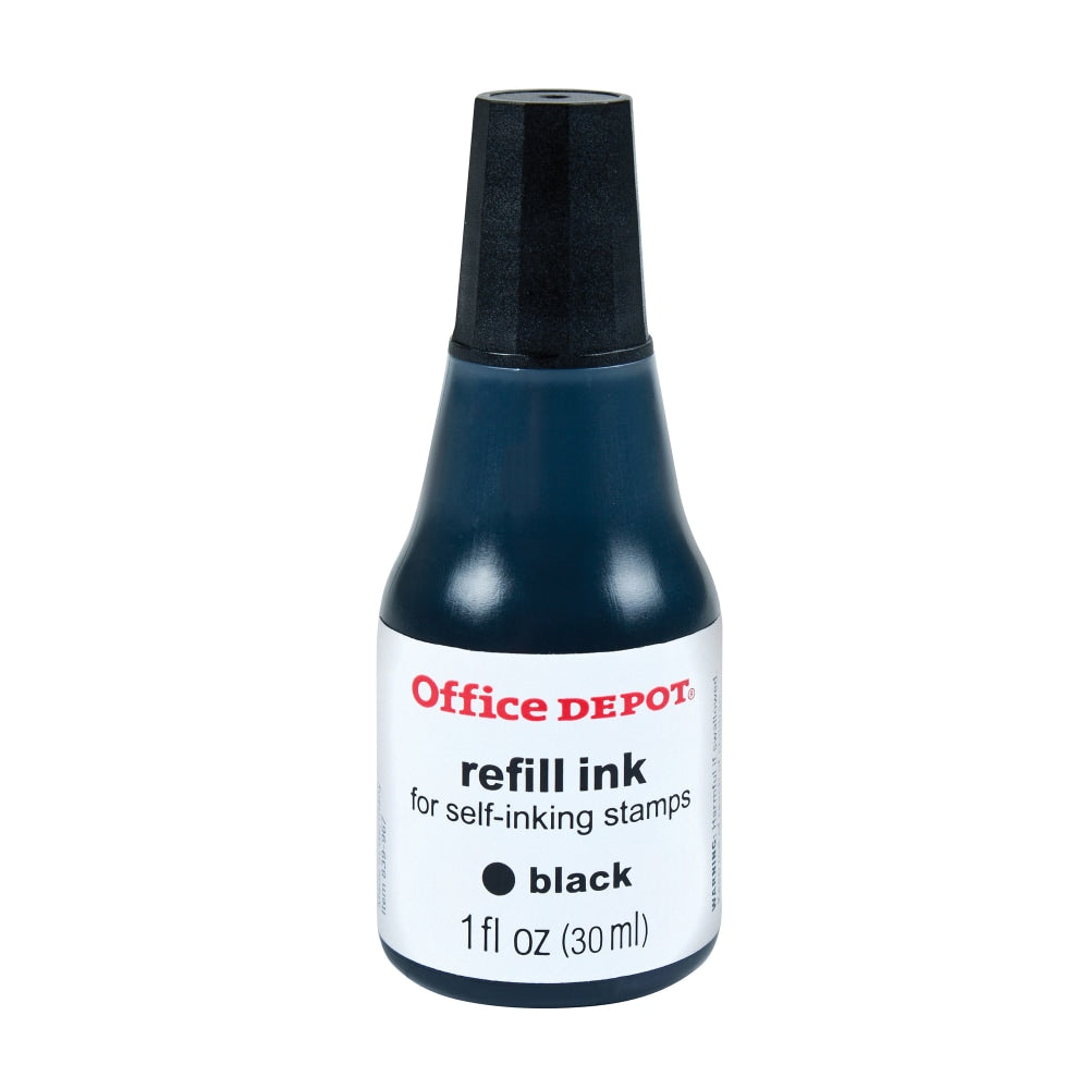 Office Depot Brand Self-Inking Refill Ink, 1 Oz, Black