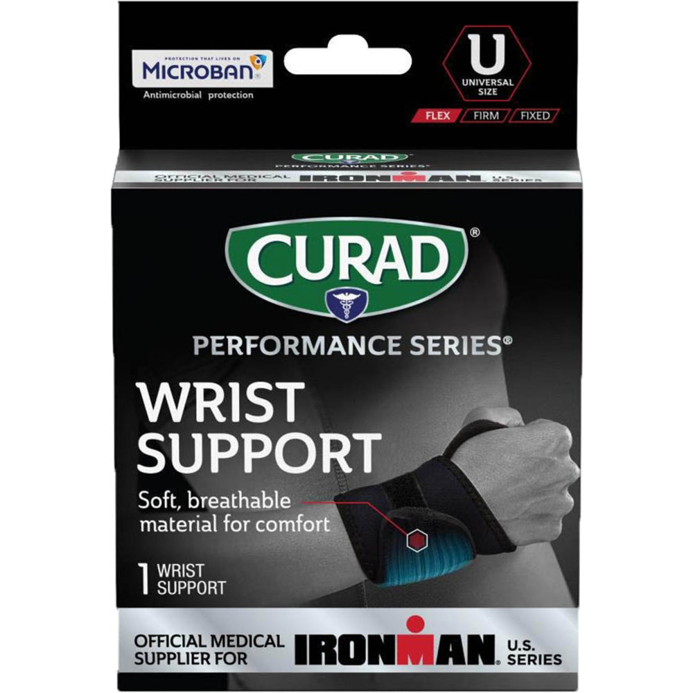 CURAD Universal Wraparound Wrist Support With Microban, Black