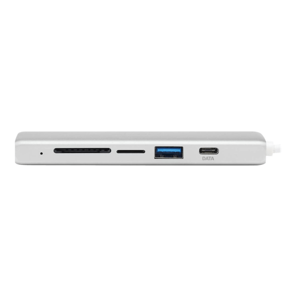 Tripp Lite USB-C Multiport Adapter, 2x USB-A and 1X USB-C Ports, Card Reader, USB 3.0, Silver - Docking station - USB-C 3.1 / Thunderbolt 3