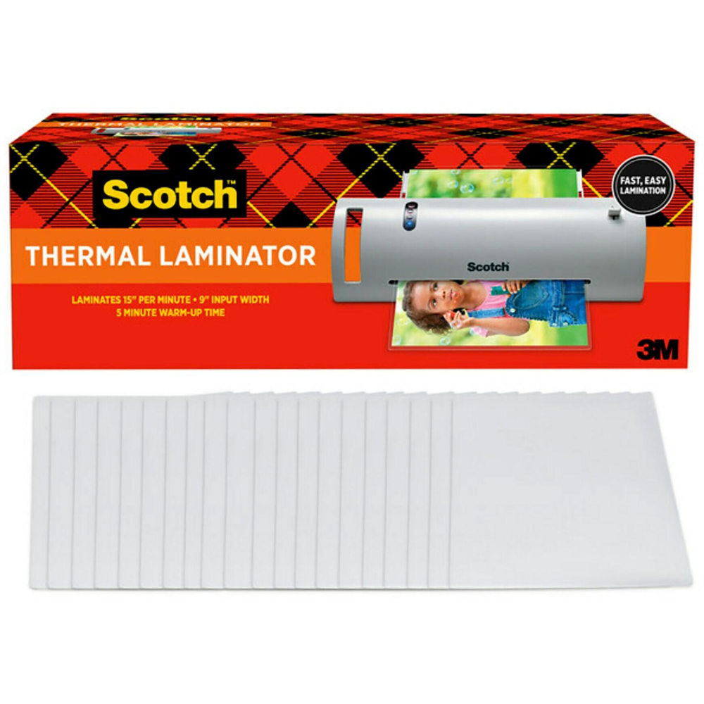 Scotch Thermal Laminator Combo Pack, 1 Thermal Laminator, 20 Laminating Sheets, Laminate Business cards, Banners and Essays, Ideal Office or Back to School Supplies