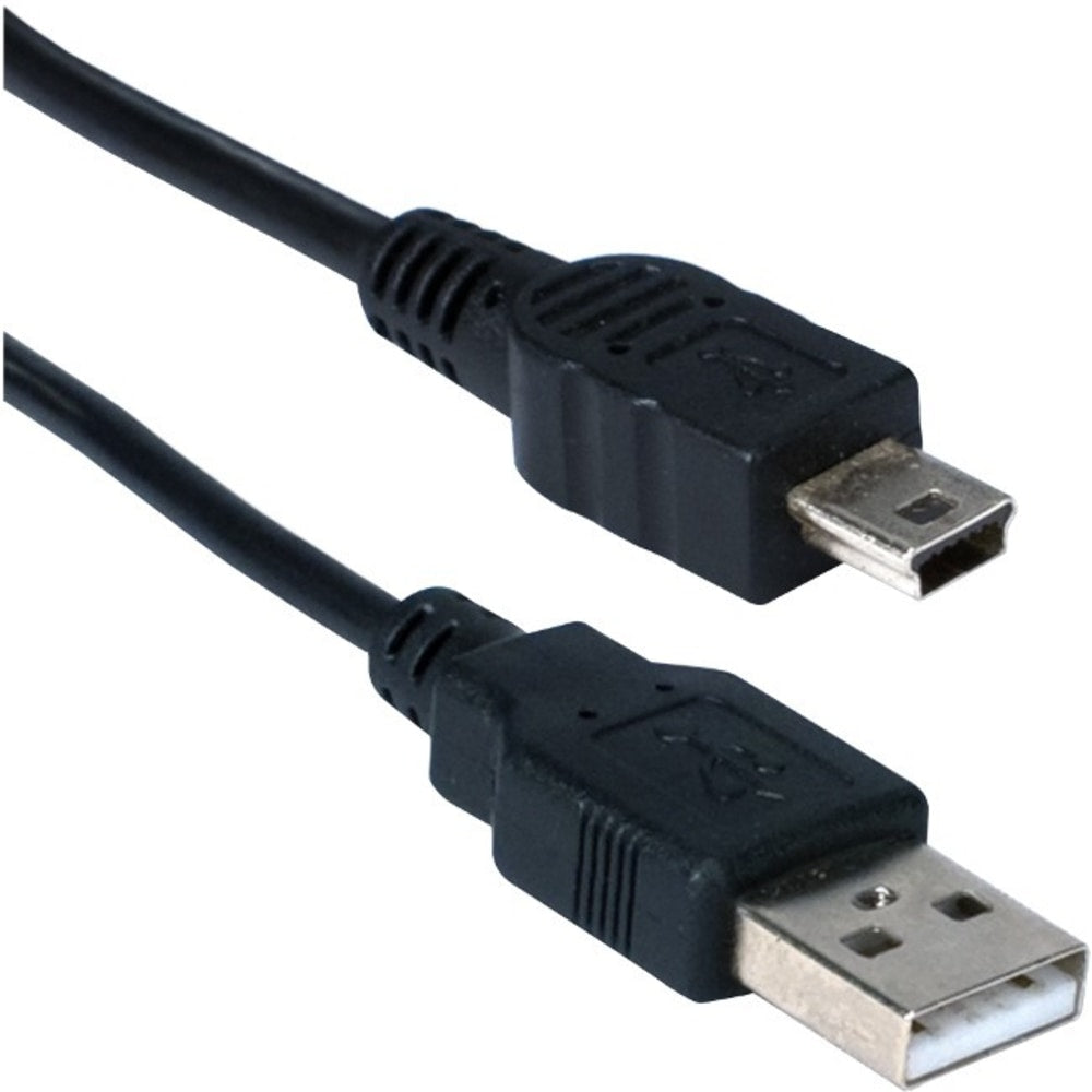 QVS Micro-USB Sync & Charger High Speed Cable - 16.40 ft - First End: 1 x 4-pin USB 2.0 Type A - Male - Second End: 1 x 5-pin Micro USB 2.0 Type B - Male - Gold-flash Plated Contact - Black