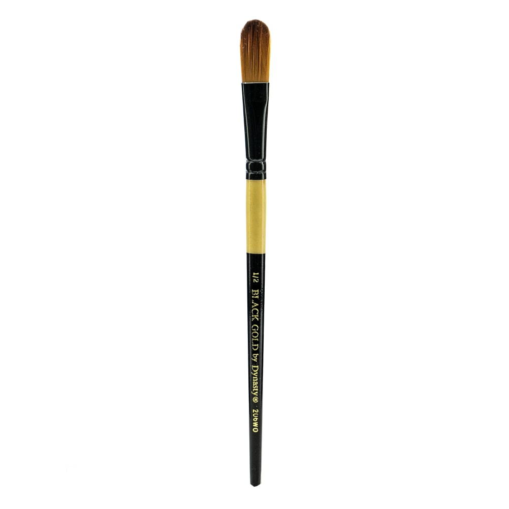 Dynasty Short-Handled Paint Brush, 1/2in, Oval Wash Bristle, Synthetic, Multicolor