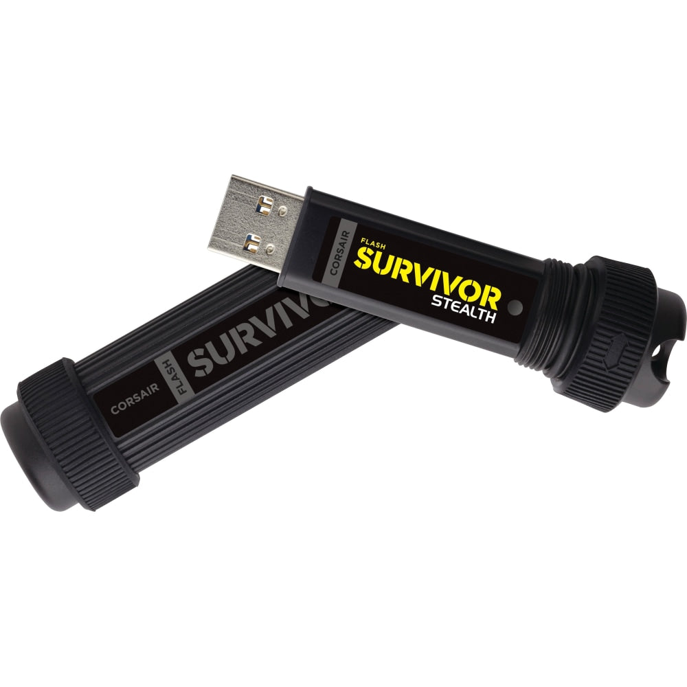 Corsair Flash Survivor Stealth 64GB USB 3.0 Flash Drive - 64 GB - USB 3.0 - Black - 5 Year Warranty