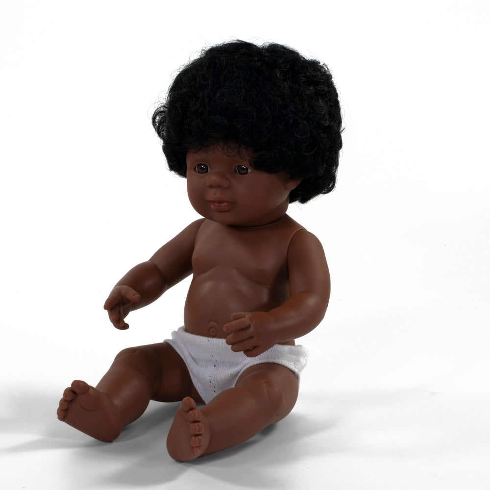 Miniland Educational Anatomically Correct 15in Baby Doll, African American Girl