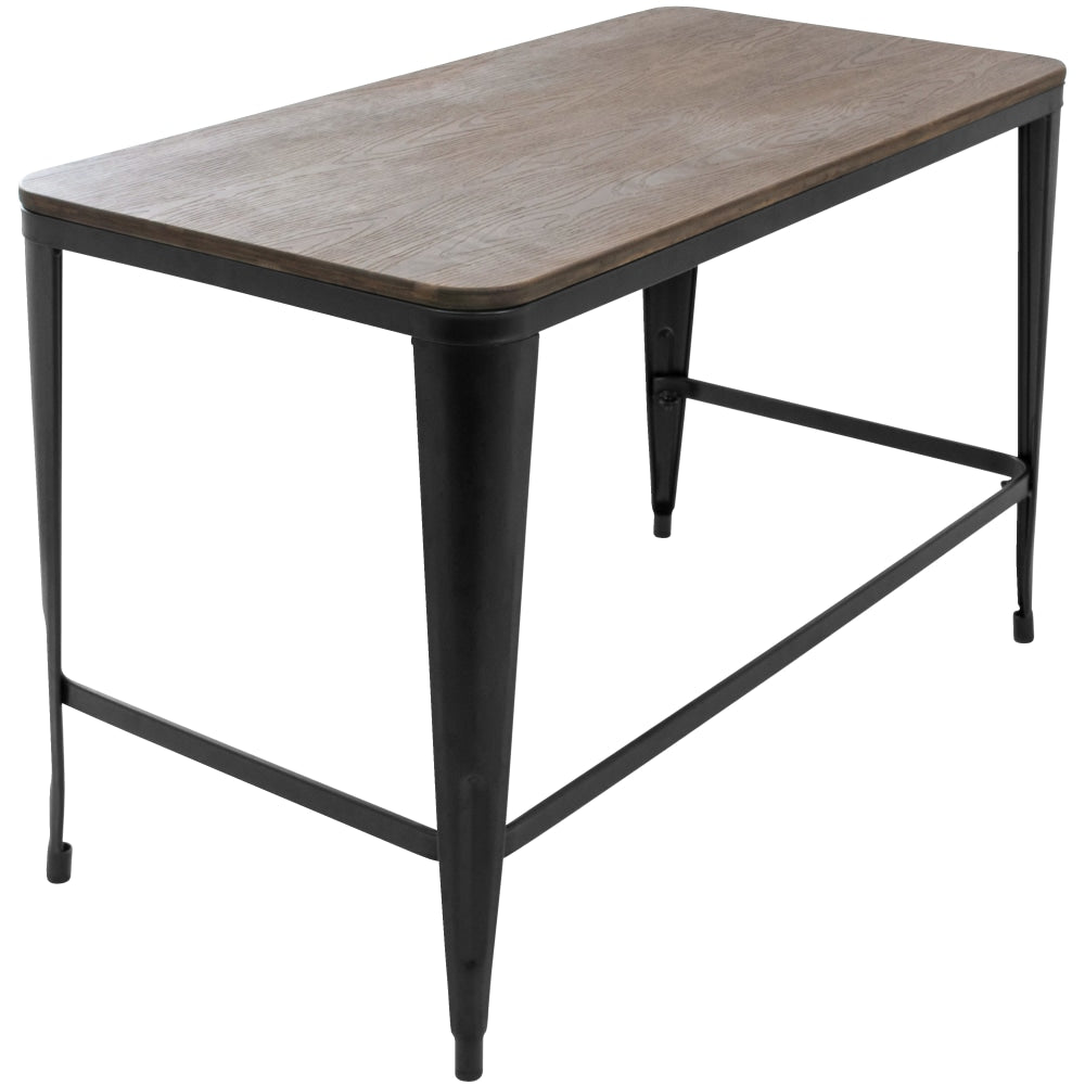 Lumisource Pia Industrial 48inW Writing Desk, Espresso/Black