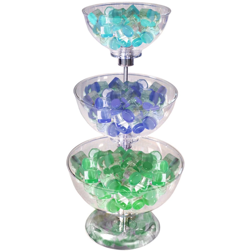 Azar Displays 3-Tier Bowl Display, 24inH x 12inW x 12inD, Clear