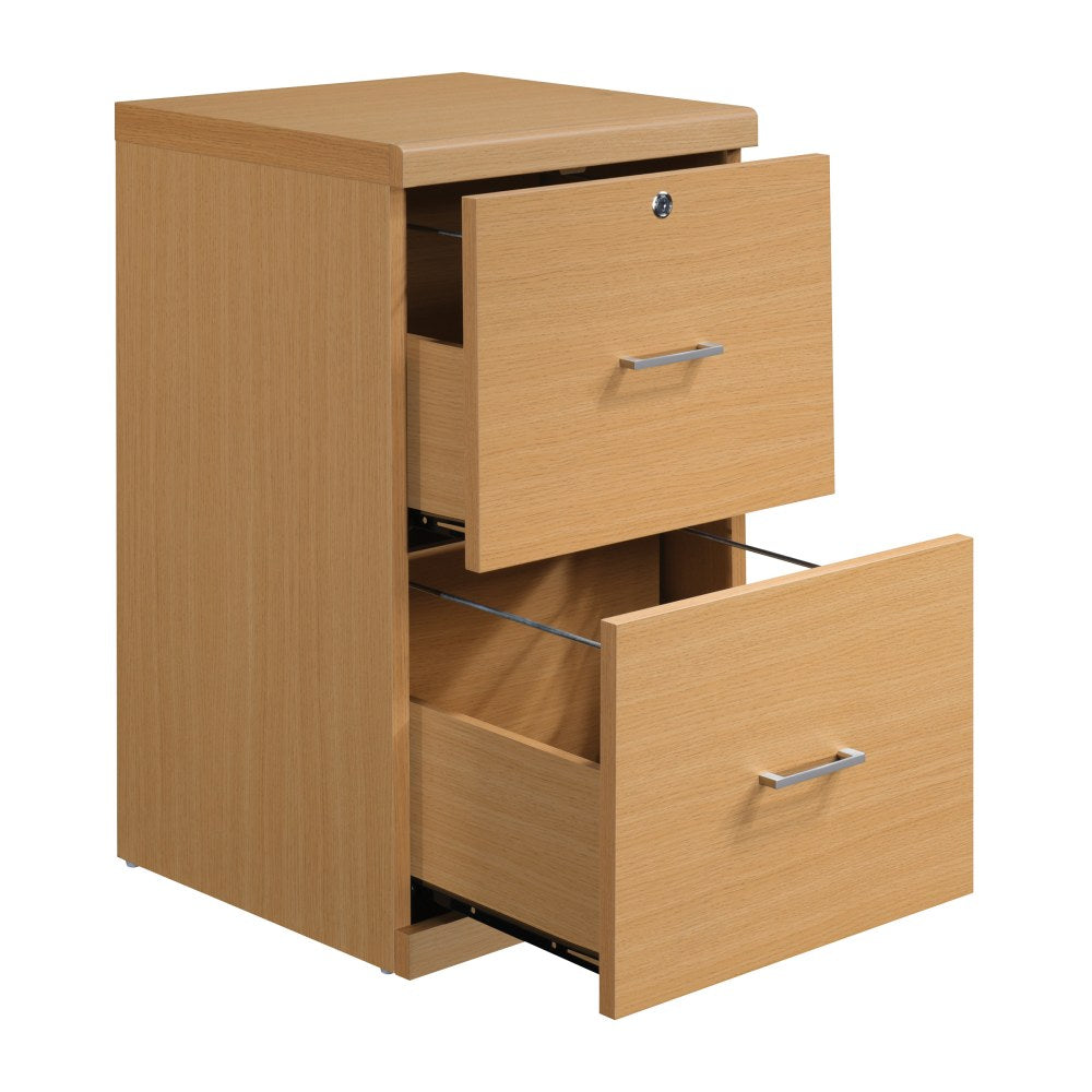 Office Star Alpine 17inD Vertical 2-Drawer File Cabinet With Lockdowel Fastening System, Natural