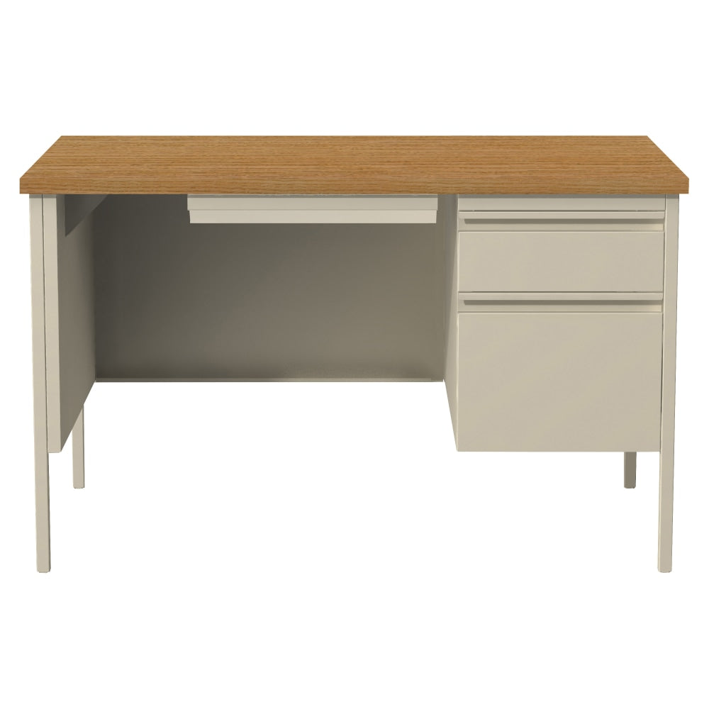 Lorell Fortress Right Pedestal 48inW Writing Desk, Putty