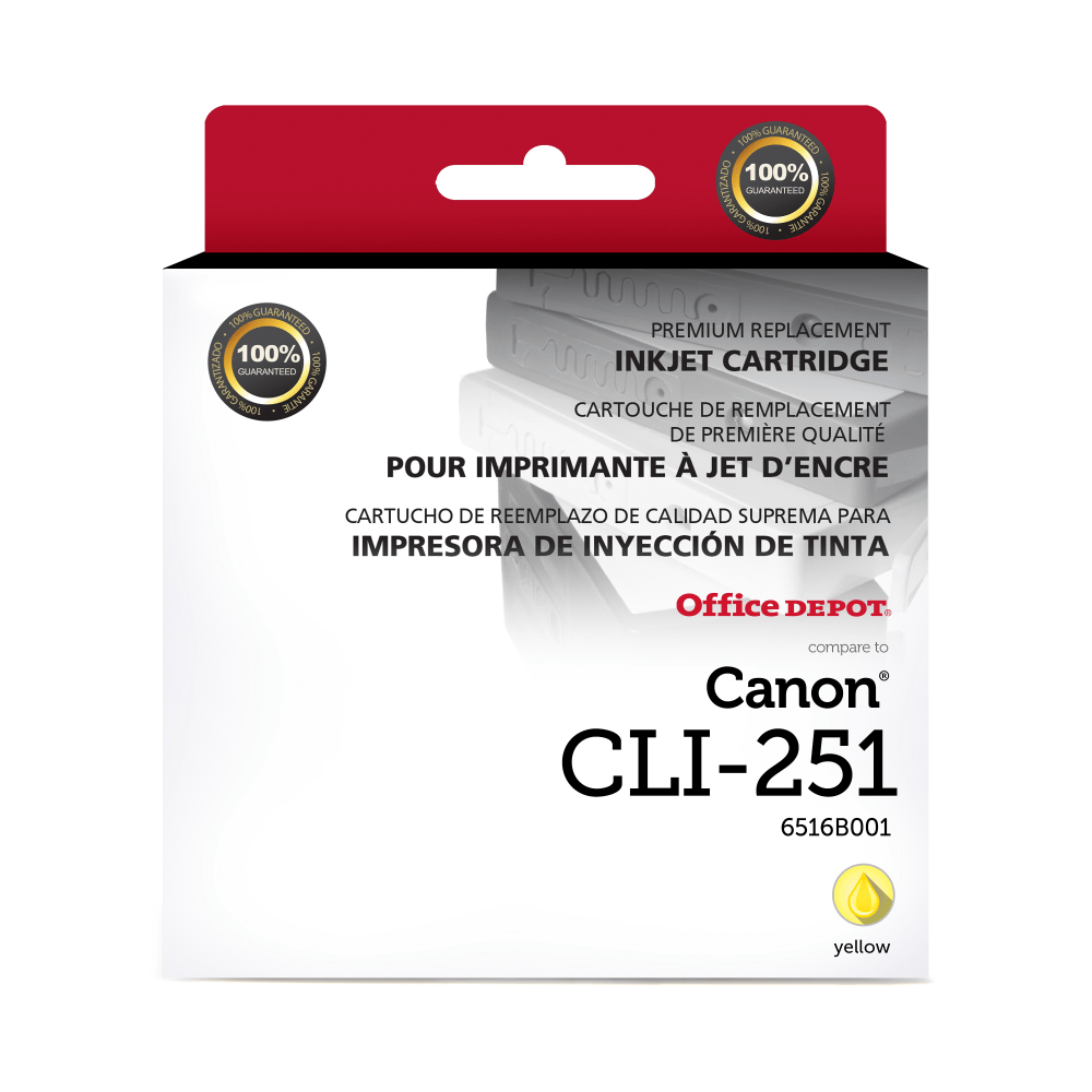 Office Depot Brand Remanufactured Yellow Inkjet Cartridge Replacement For Canon CLI-251, ODCLI251Y