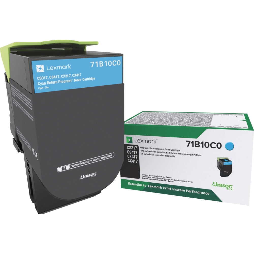 Lexmark 71B10C0 Cyan Return Program Toner Cartridge