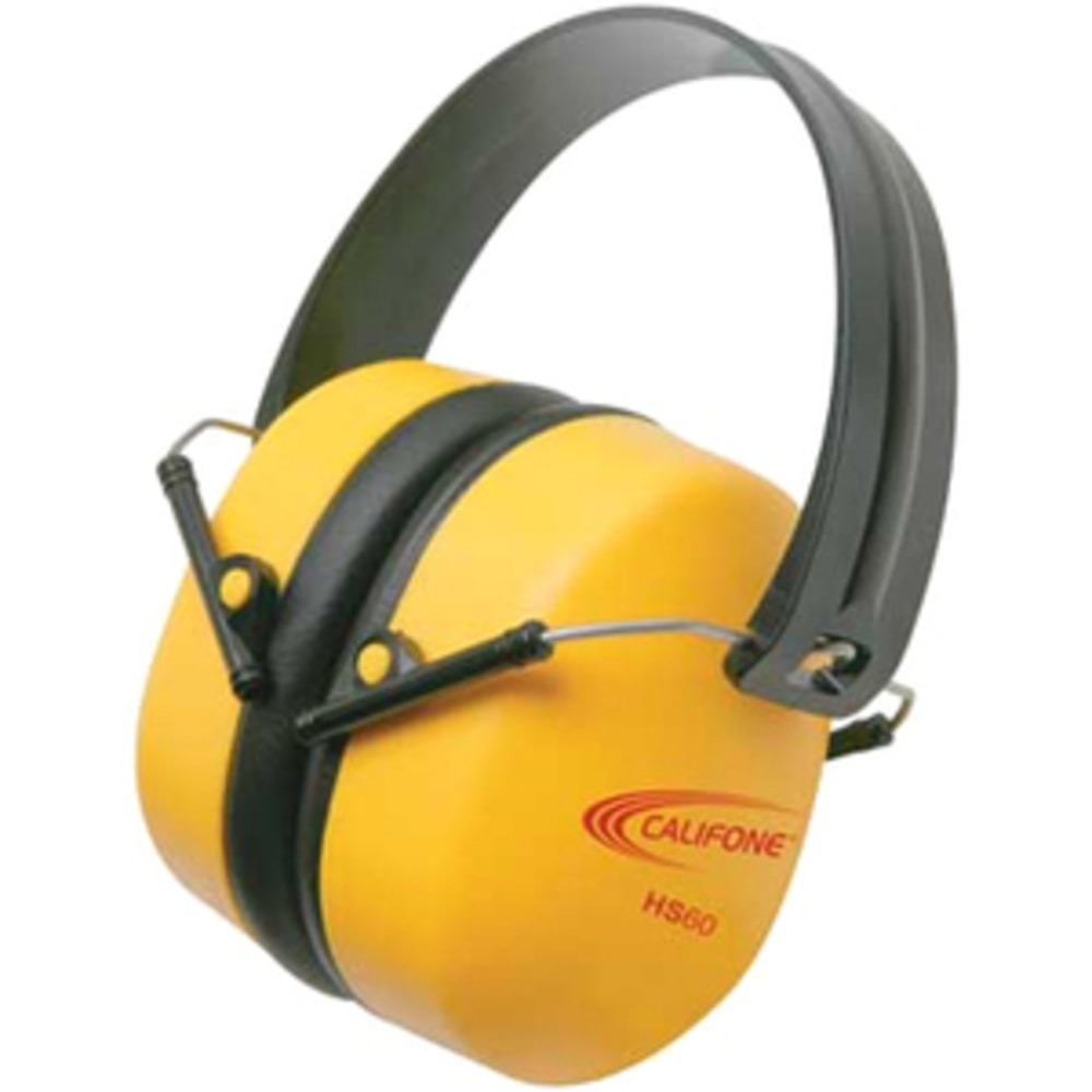 Califone Hearing Safe Hearing Protector - Noise Reduction, Foldable, Adjustable Earcup - Noise Protection - Bright Yellow