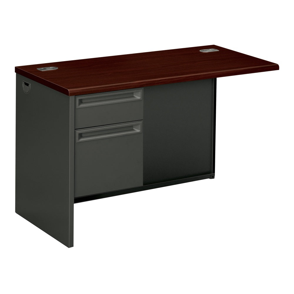 HON 38000 48inW Left Desk Return, Mahogany/Charcoal