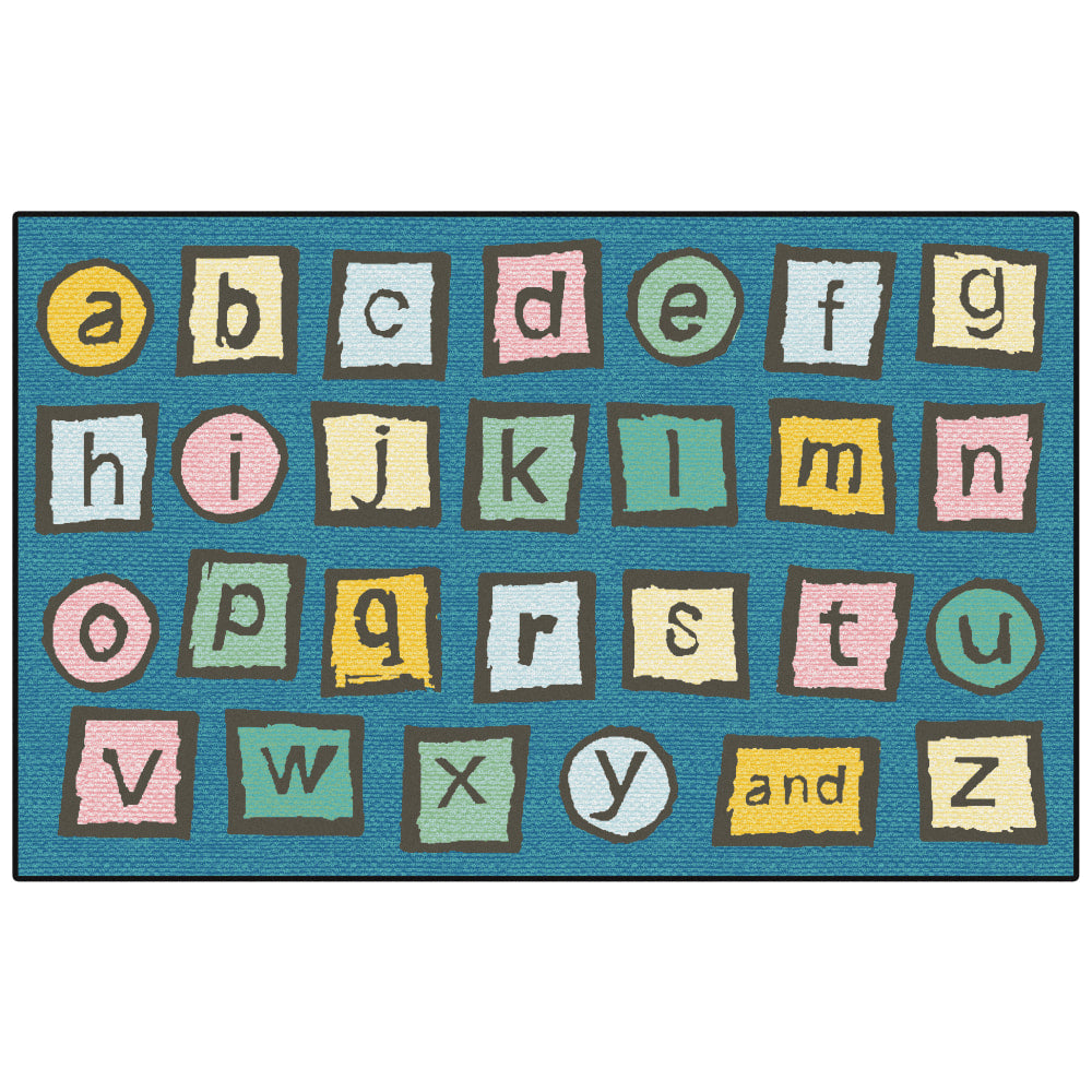 Carpets for Kids KID$Value PLUS Alphabet Blocks Activity Rug, 7ft6in x 12ft , Dark Blue