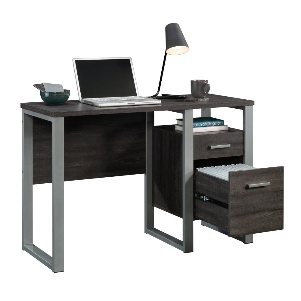 Sauder Rock Glen 45inW Single-Pedestal Computer Desk With Filing Drawer, Blade Walnut