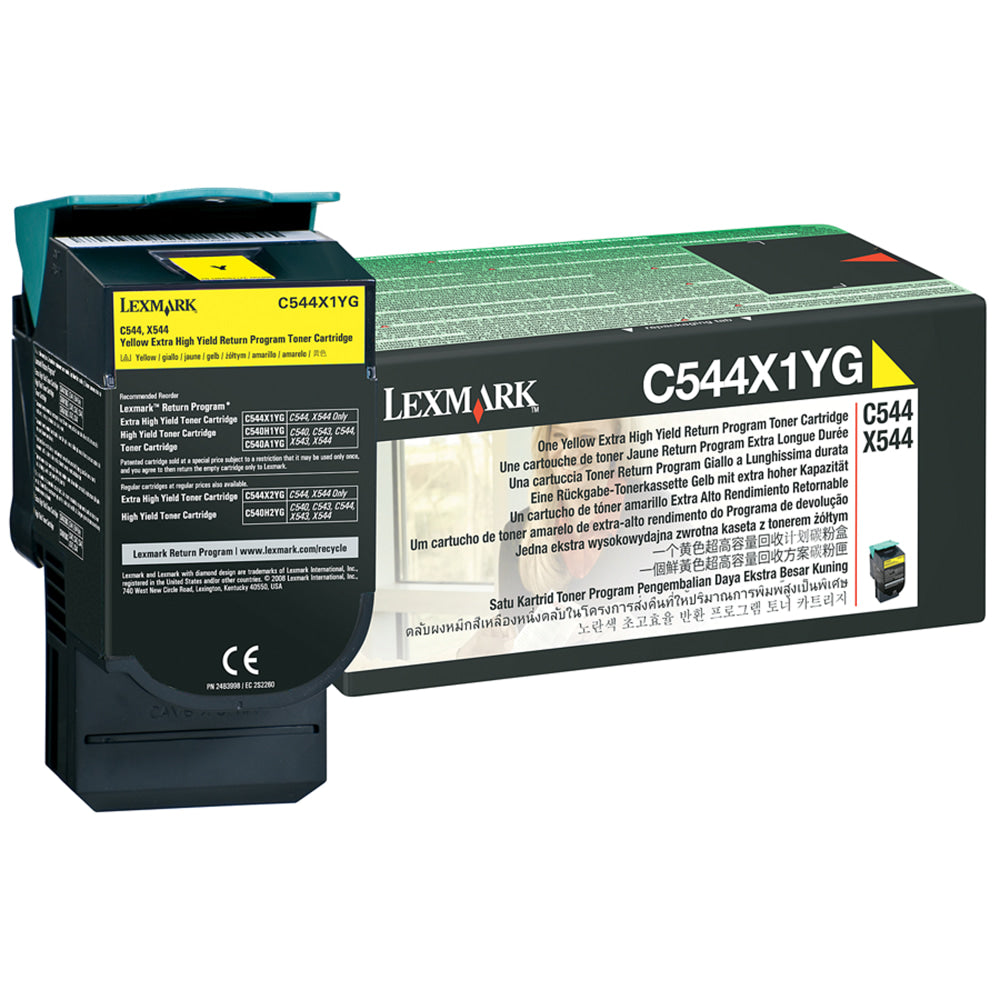 Lexmark C544X1YG Yellow High Yield Toner Cartridge