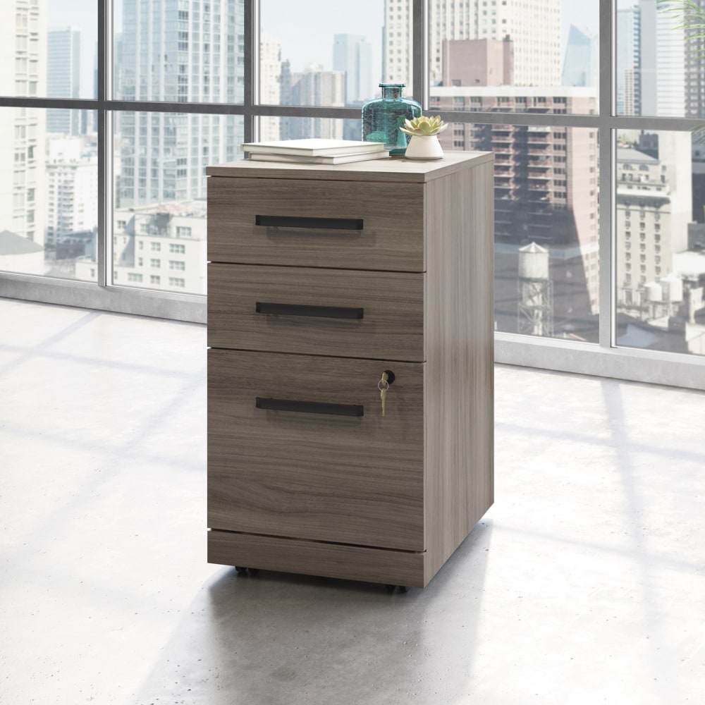 Sauder Affirm 20inD Vertical 3-Drawer Mobile File Cabinet With Lock, Hudson Elm