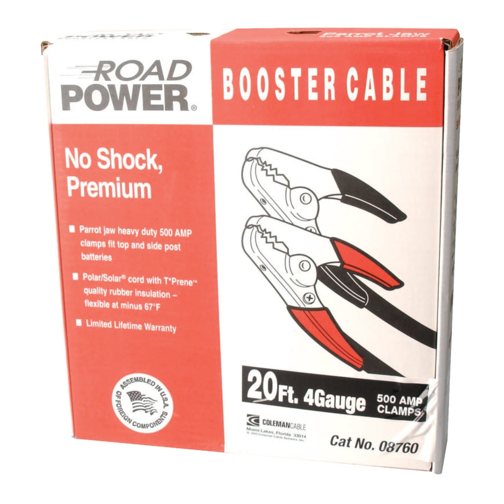 Southwire Booster Cable, 20ft, 2/1 AWG, Black