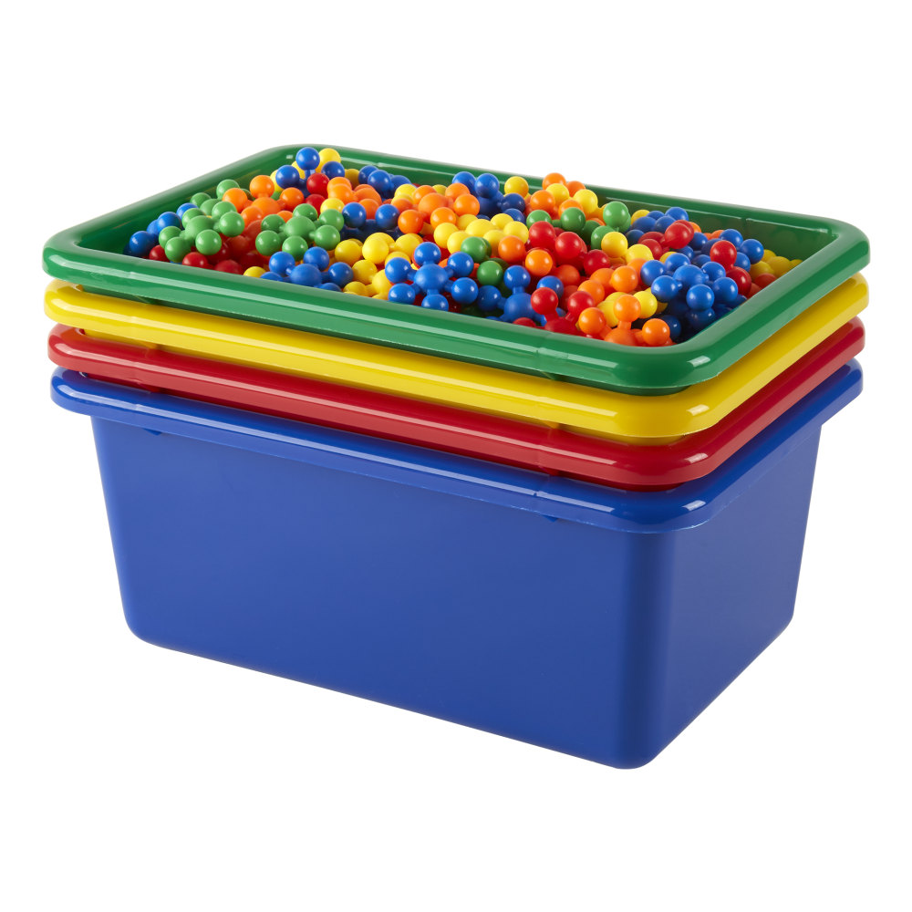 Office Depot Brand Small Storage Bin, 5inH x 11-1/2inW x 7-7/8inD, Assorted Colors