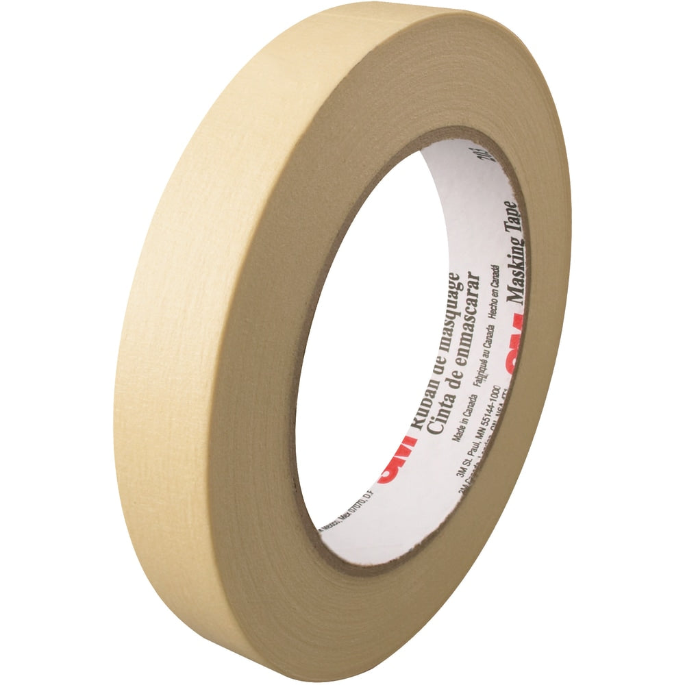 3M 203 Masking Tape, 3in Core, 0.75in x 180ft, Natural, Pack Of 48