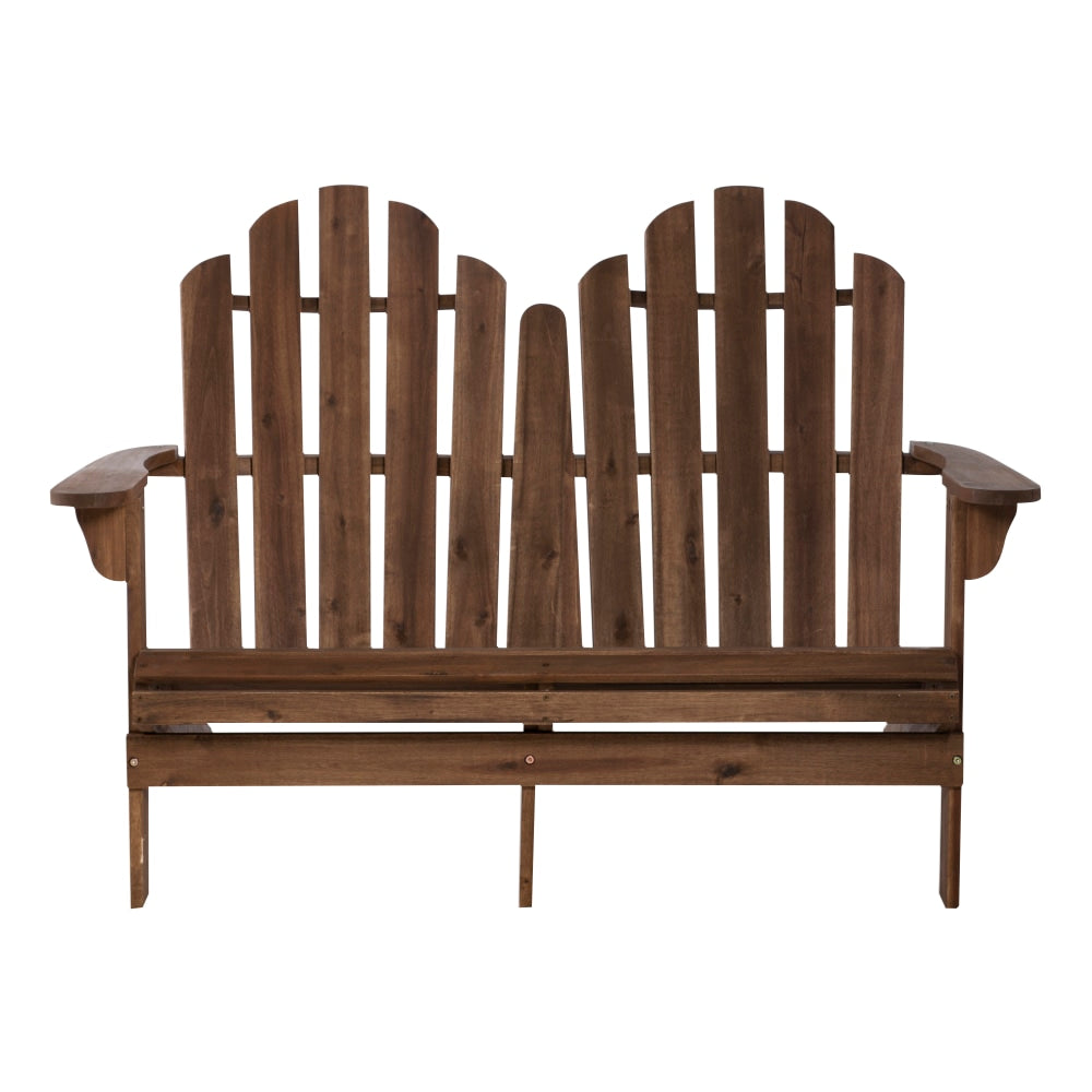 Linon Troy Adirondack Outdoor Double Bench, Teak