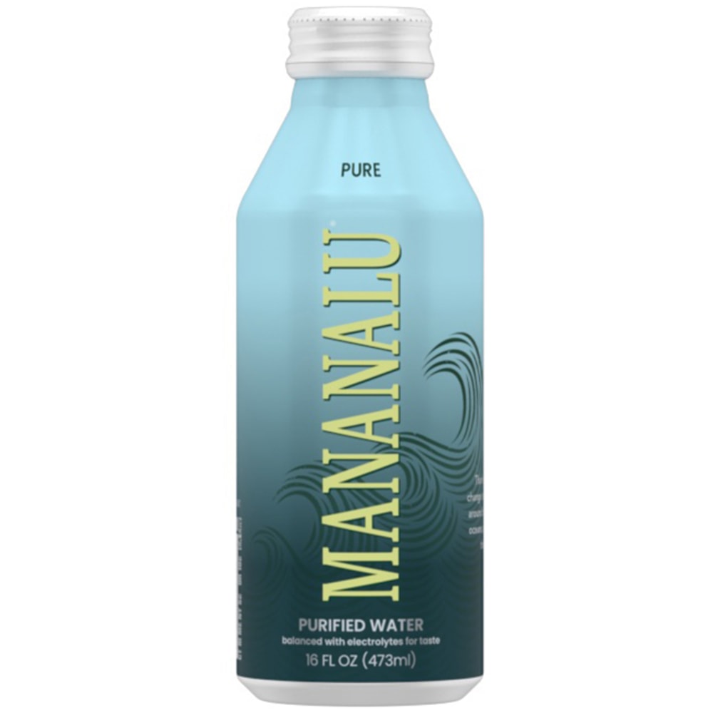 Mananalu Purified Water, 16 Oz, Pack Of 12 Bottles