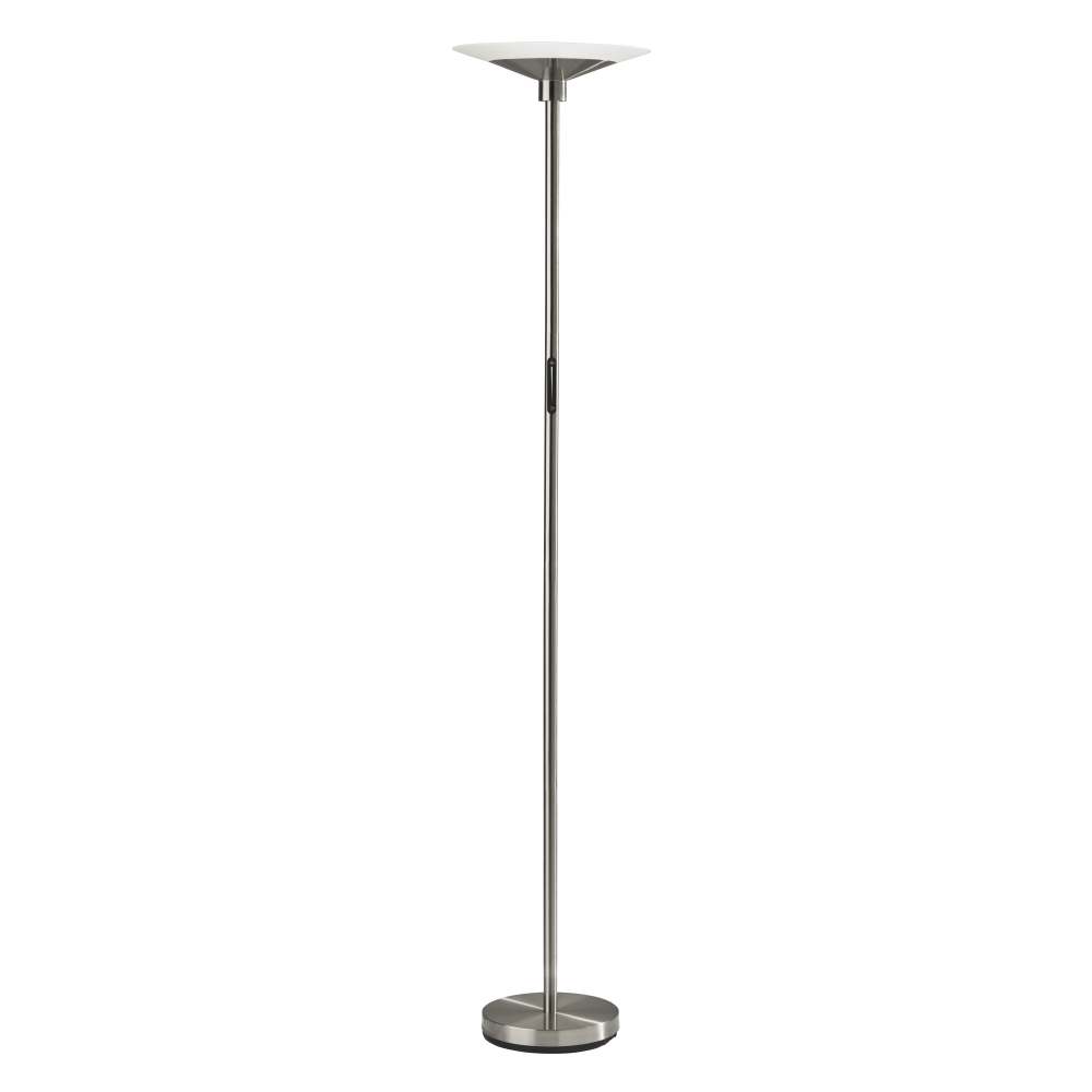 Adesso Solar LED Floor Lamp, 70-1/2inH, Frosted Shade/Brushed Steel Base