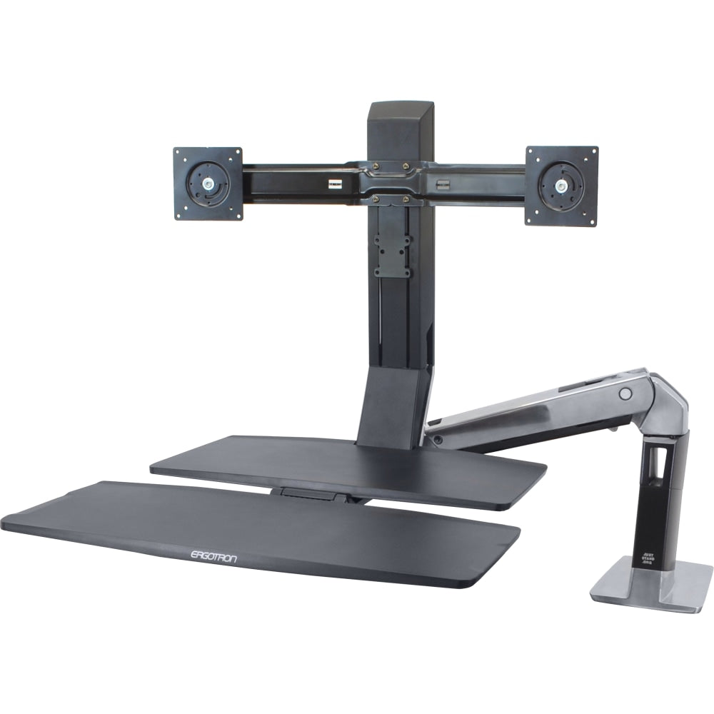 Ergotron WorkFit Mounting Arm For Flat-Panel Displays, Polished Black