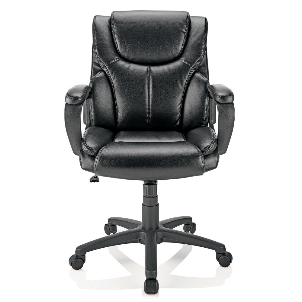 Realspace Mayhart Vinyl Mid-Back Task Chair, Black, BIFMA Compliant