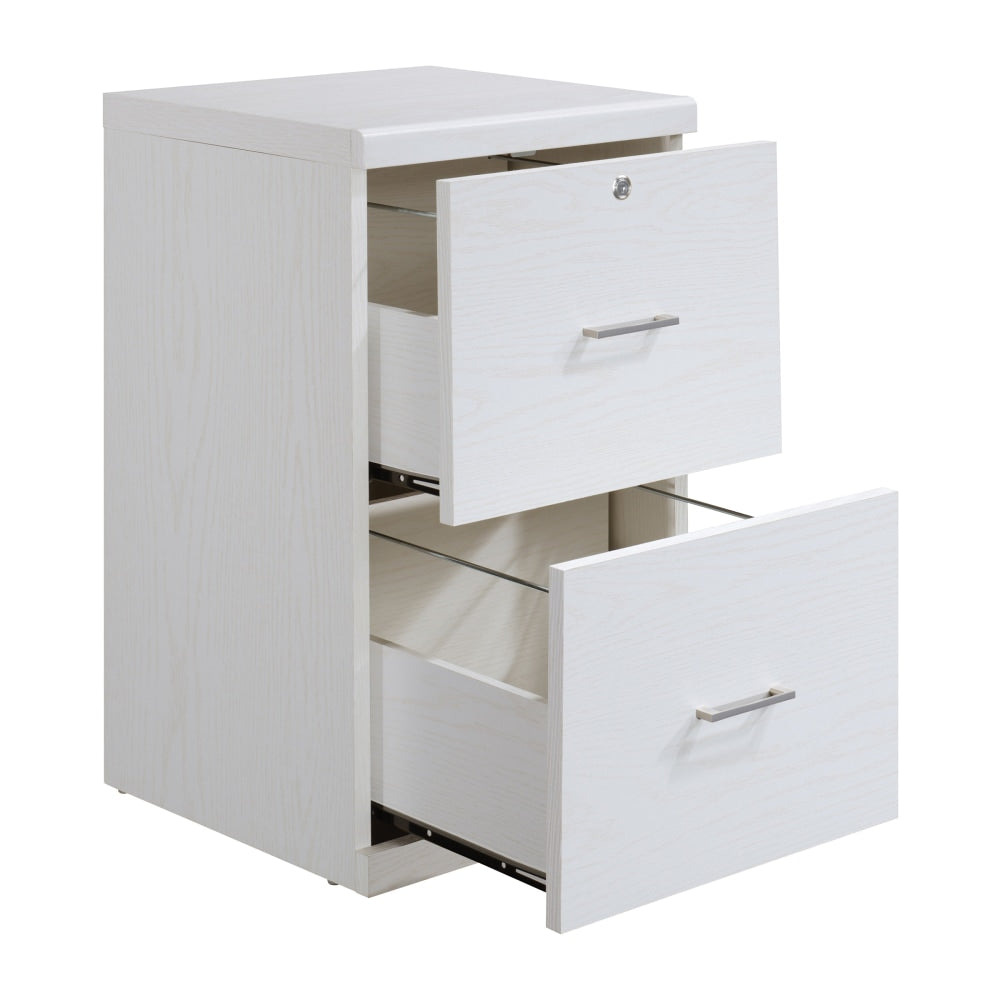 Office Star Alpine 17inD Vertical 2-Drawer File Cabinet With Lockdowel Fastening System, White