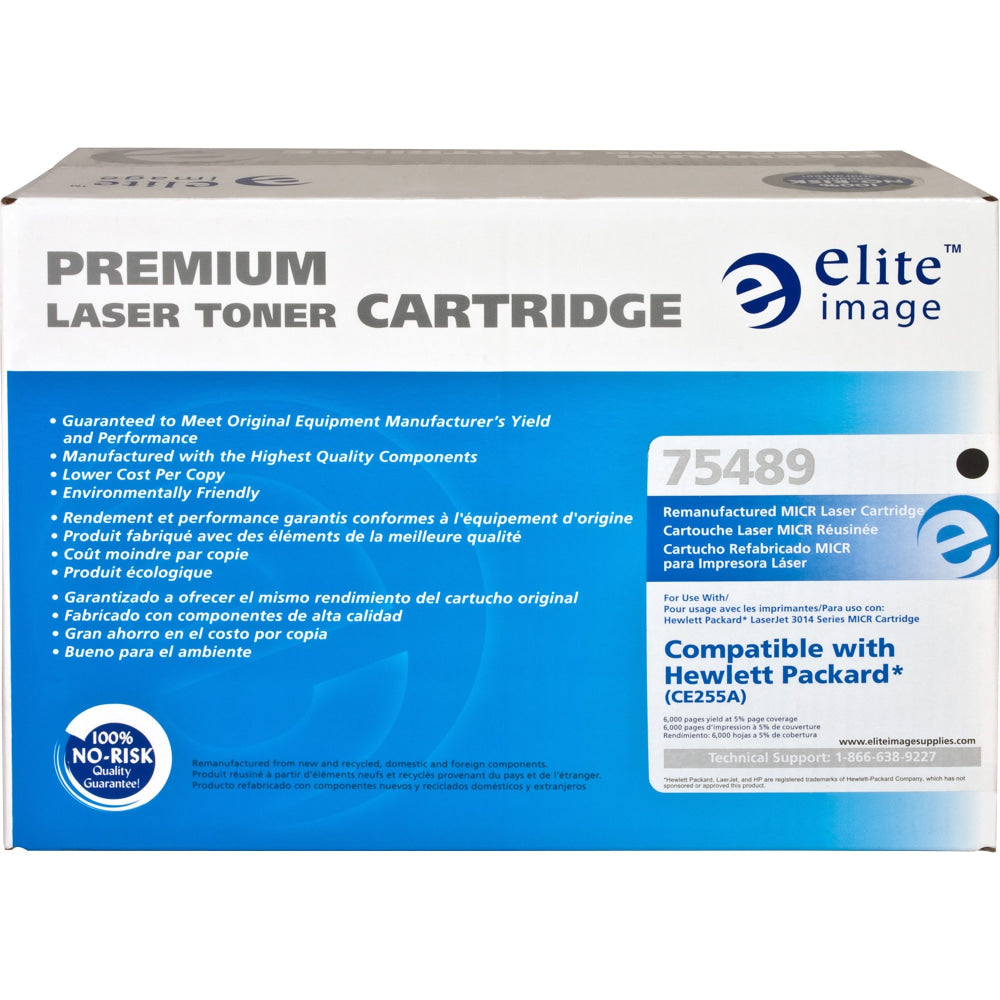 Elite Image Remanufactured Black MICR Toner Cartridge Replacement For HP 55A, CE255A