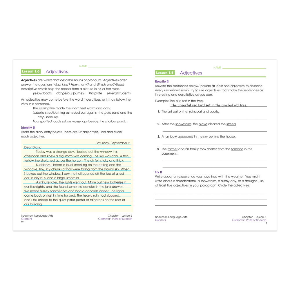 Carson-Dellosa Spectrum Language Arts Workbook, Grade 4