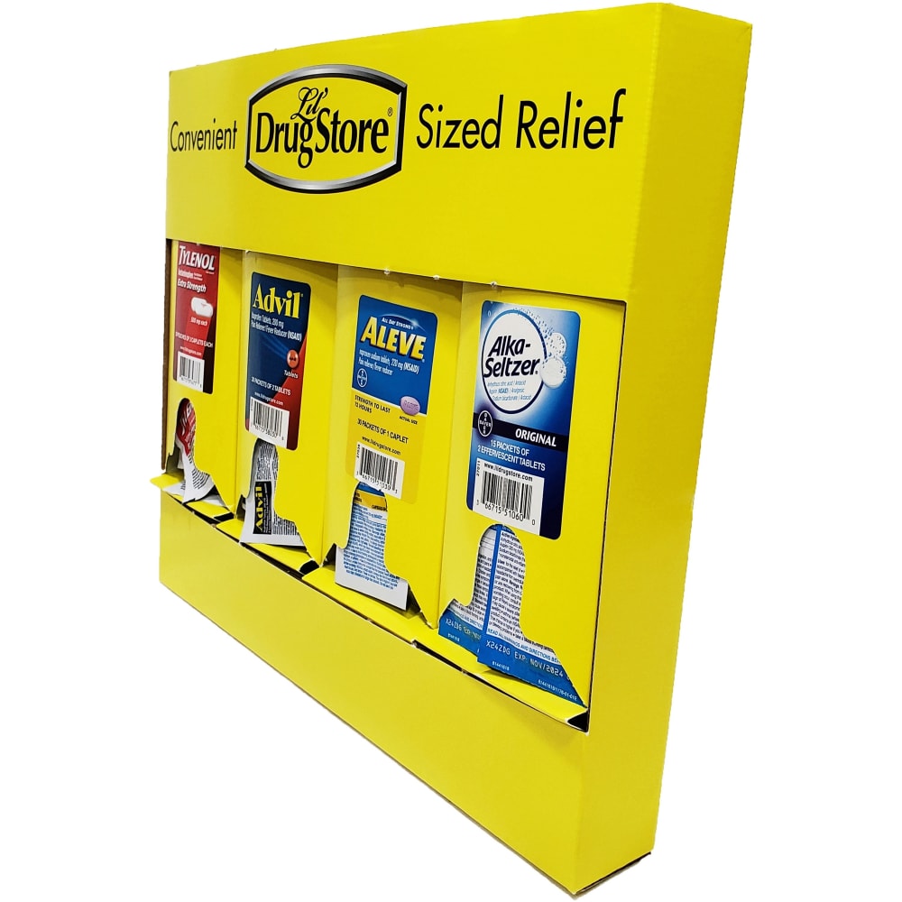 Lil Drug Store Grab n Go Display Medicine Dispenser - 10.8in Height x 16.5in Width x 2.3in Depth Length - Cardboard Case - 1 Each