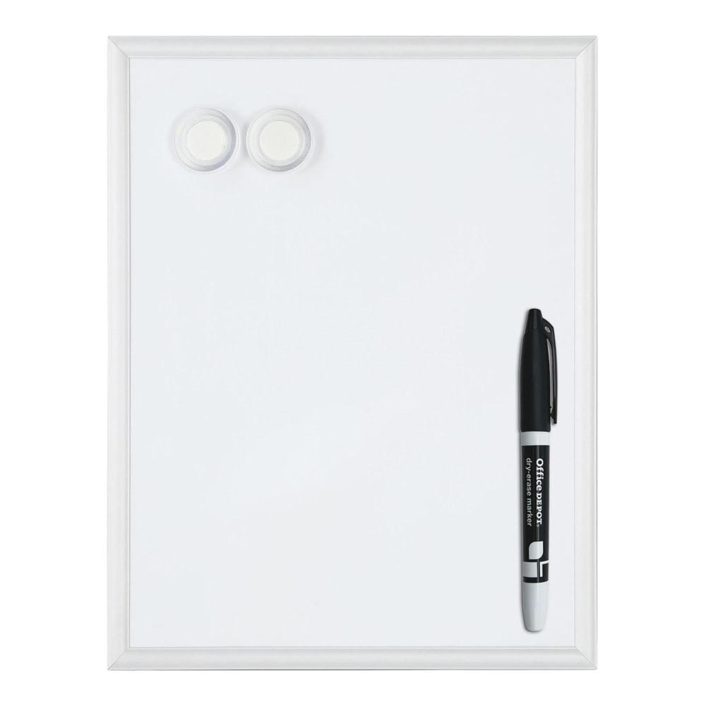 Office Depot Brand Mini Magnetic Dry-Erase Whiteboard, 8-1/2in x 11in, Aluminum Frame With Silver Finish