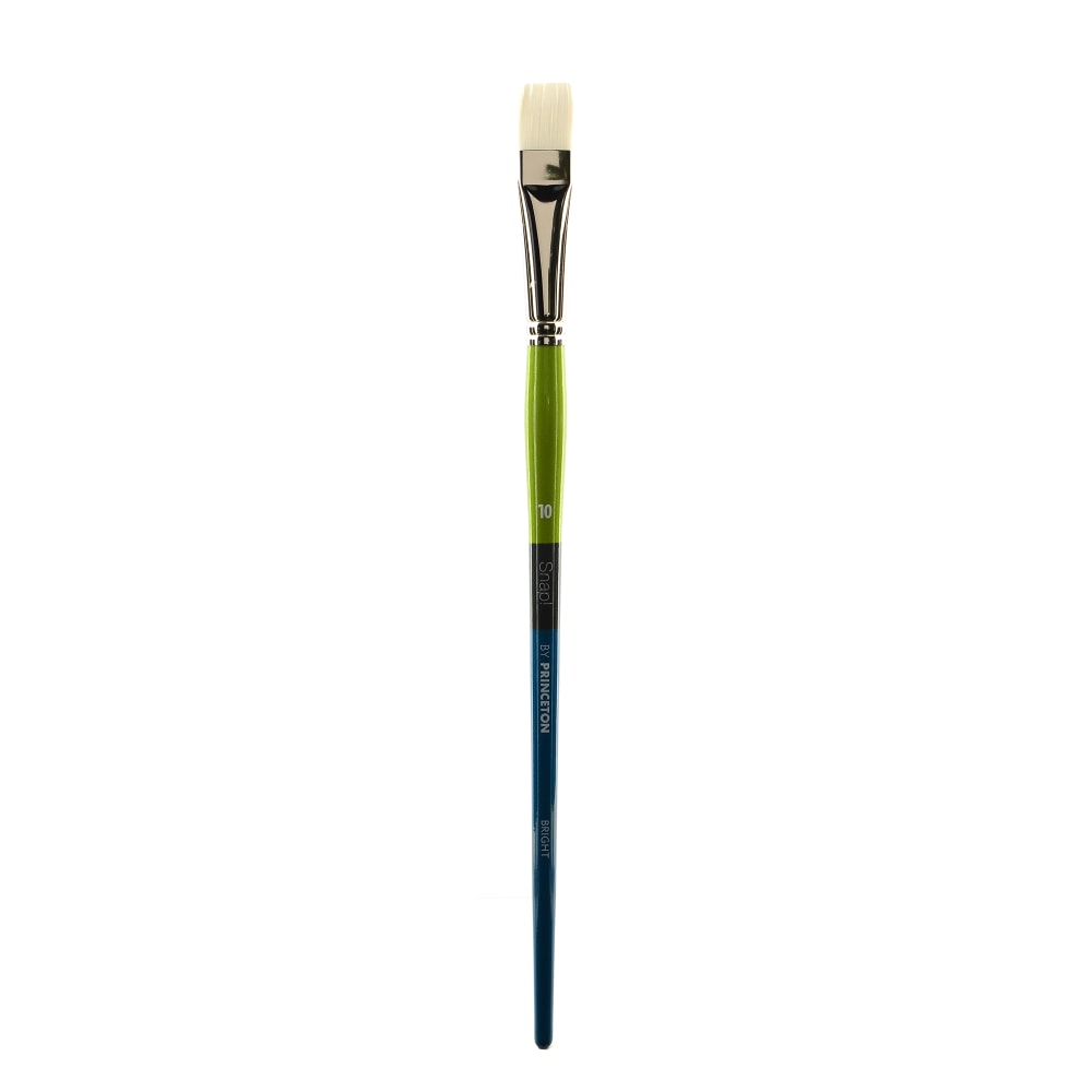 Princeton Snap Paint Brush, Series 9800, Size 10, Bright, White Taklon, Synthetic, Multicolor