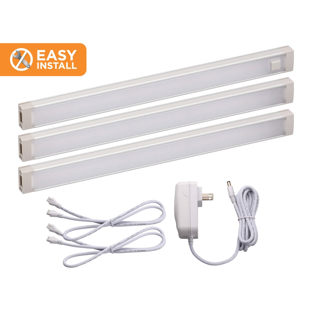 Black+Decker 3-Bar Under-Cabinet LED Lighting Kit, 9in, Warm White