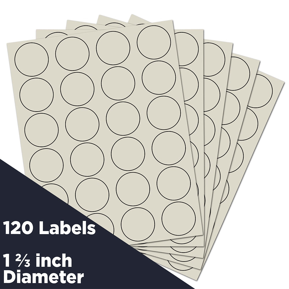 JAM Paper Circle Label Sticker Seals, 1 2/3in, Ivory, Pack Of 120