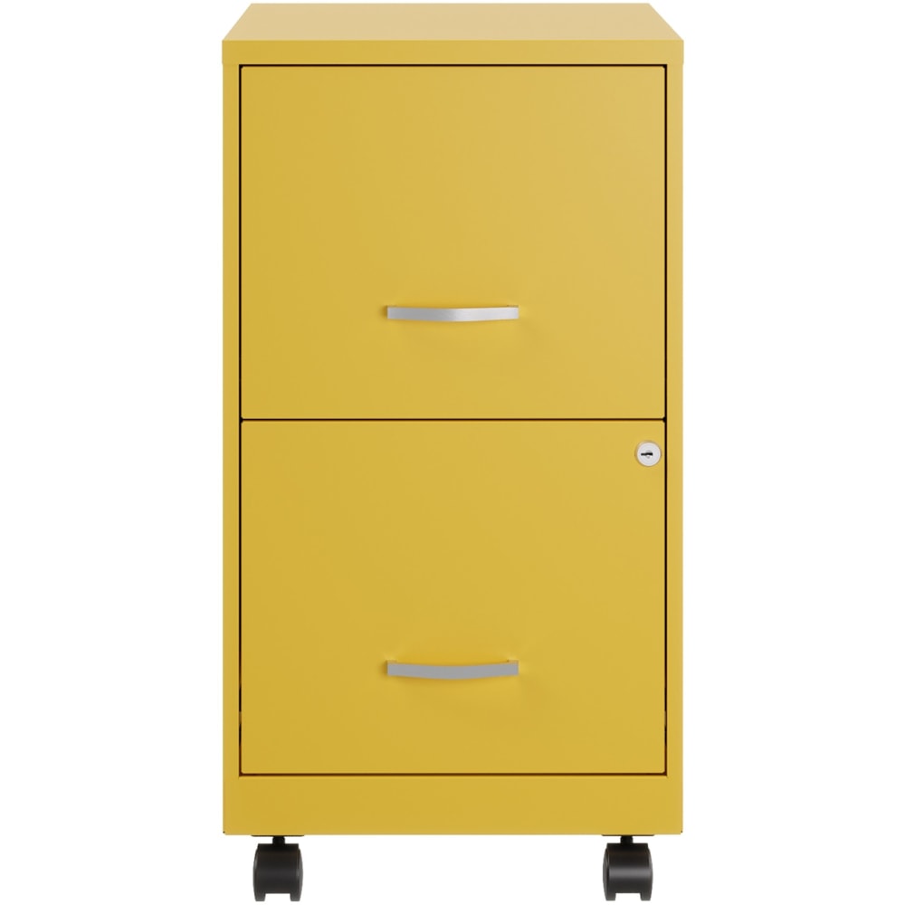 Realspace SOHO Smart 18inD Vertical 2-Drawer Mobile File Cabinet, Gold