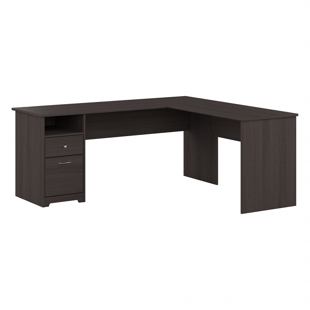 Bush Business Furniture Cabot 72inW L-Shaped Corner Desk With Drawers, Heather Gray, Standard Delivery