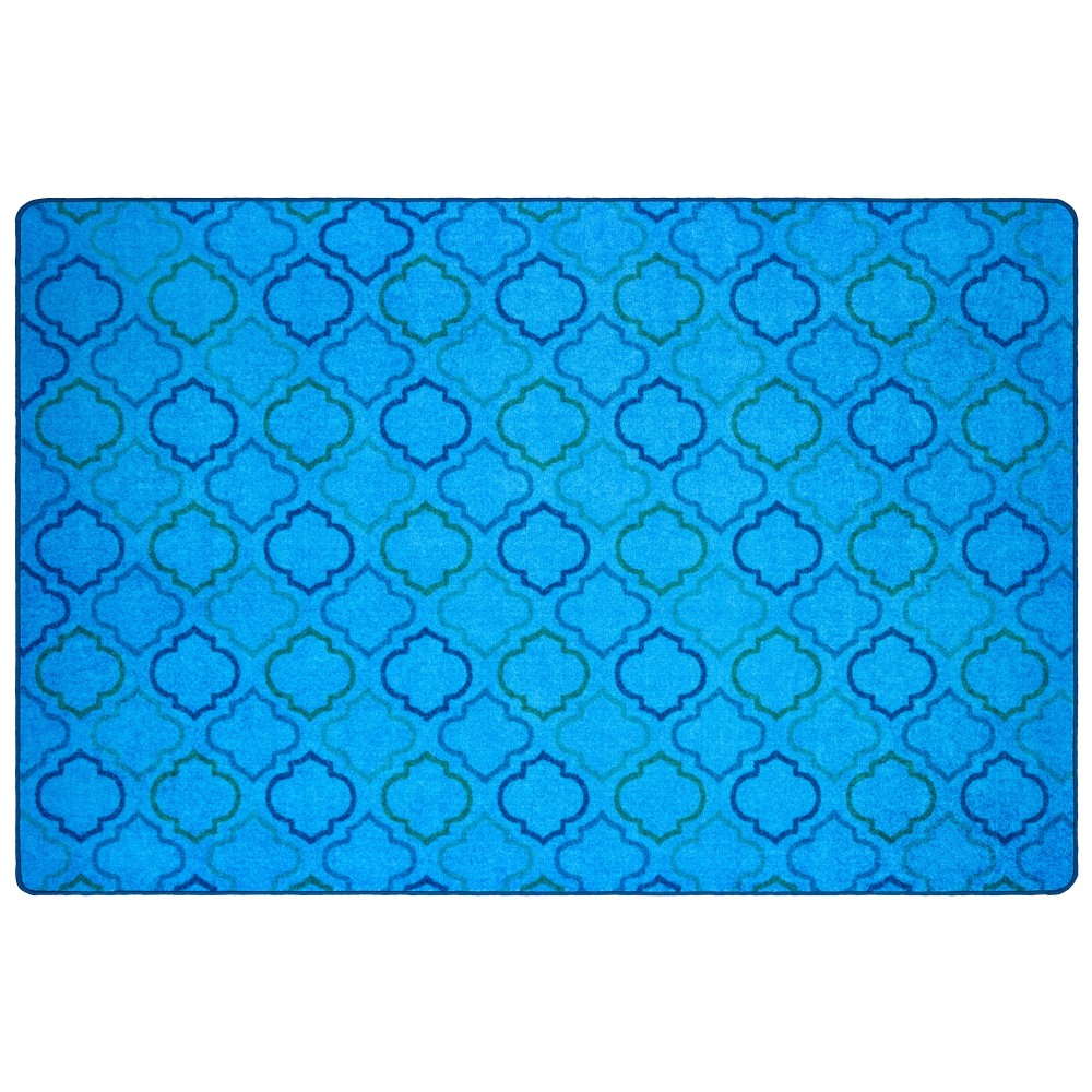 Carpets for Kids Pixel Perfect Collection Mellow Morocco Activity Rug, 8'x 12', Blue