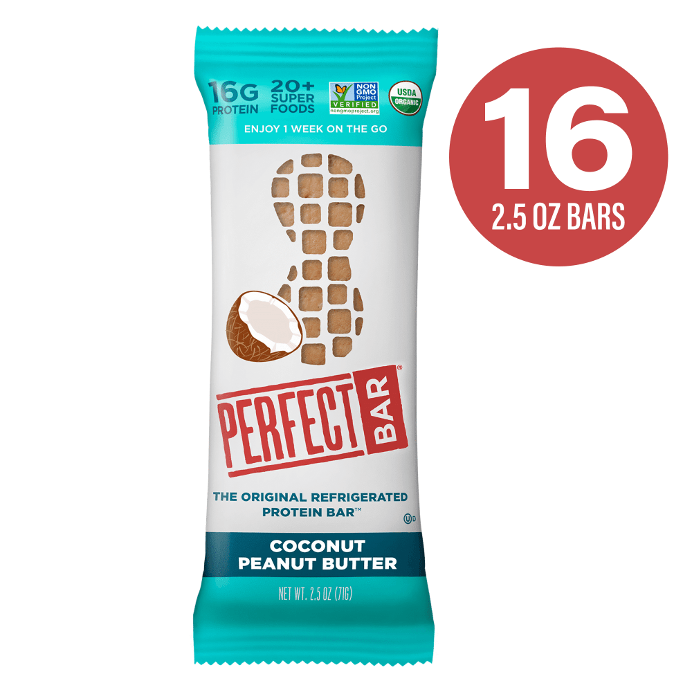 Perfect Bar Protein Bars, Coconut Peanut Butter, 2.3 Oz, Pack Of 16 Bars