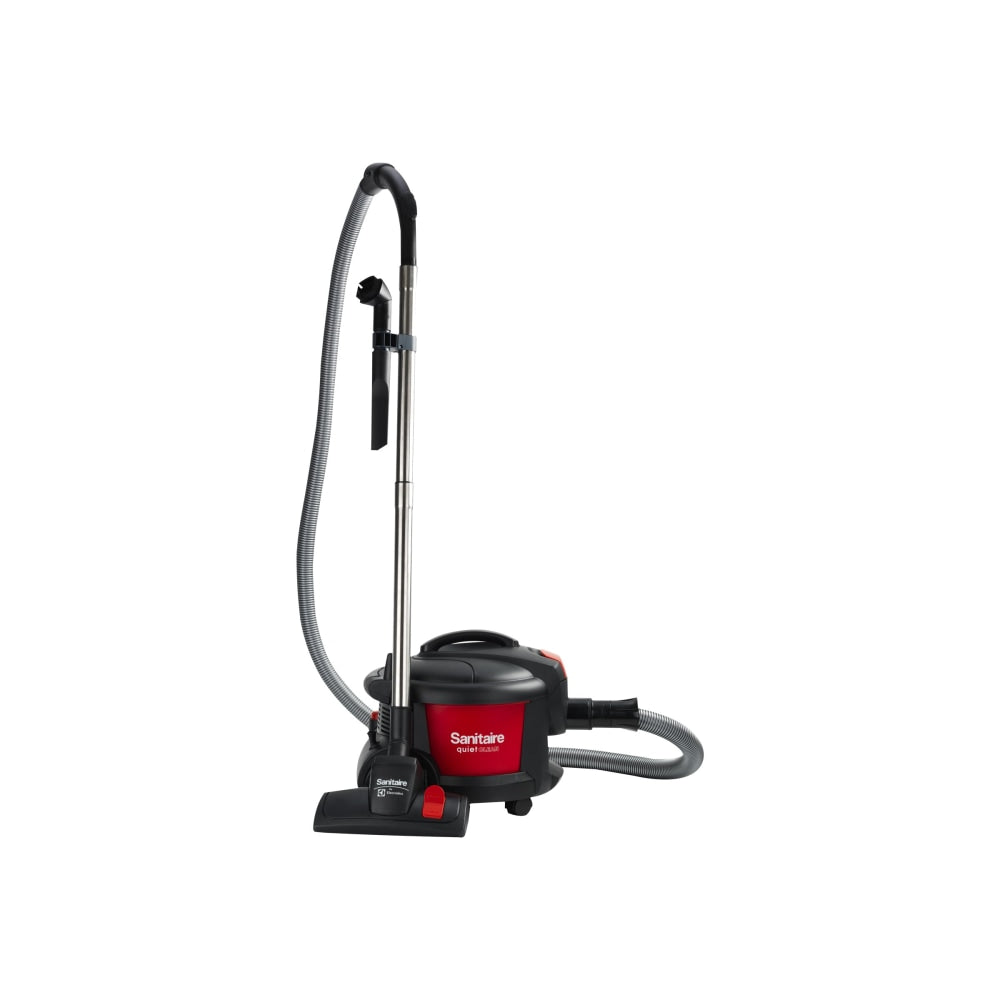 Sanitaire Quiet Clean Bagless Canister Vacuum, Black/Red