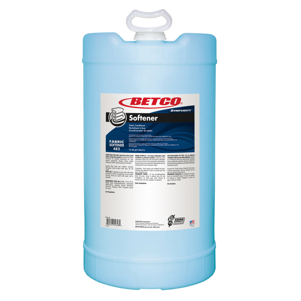 Betco Symplicity Fabric Softener, Fresh Scent, 15 Gallon Bottle