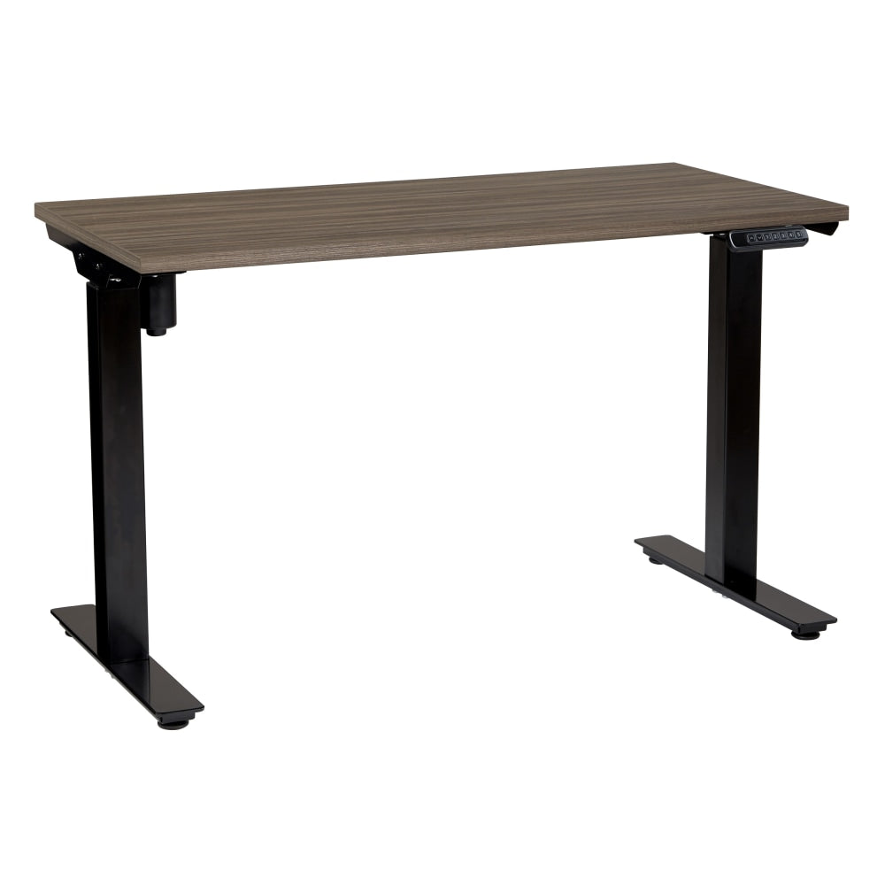 Office Star Pro Line II Prado 2-Stage 1-Motor Height-Adjustable Table, 48in x 47-3/4in, Urban Walnut/Black