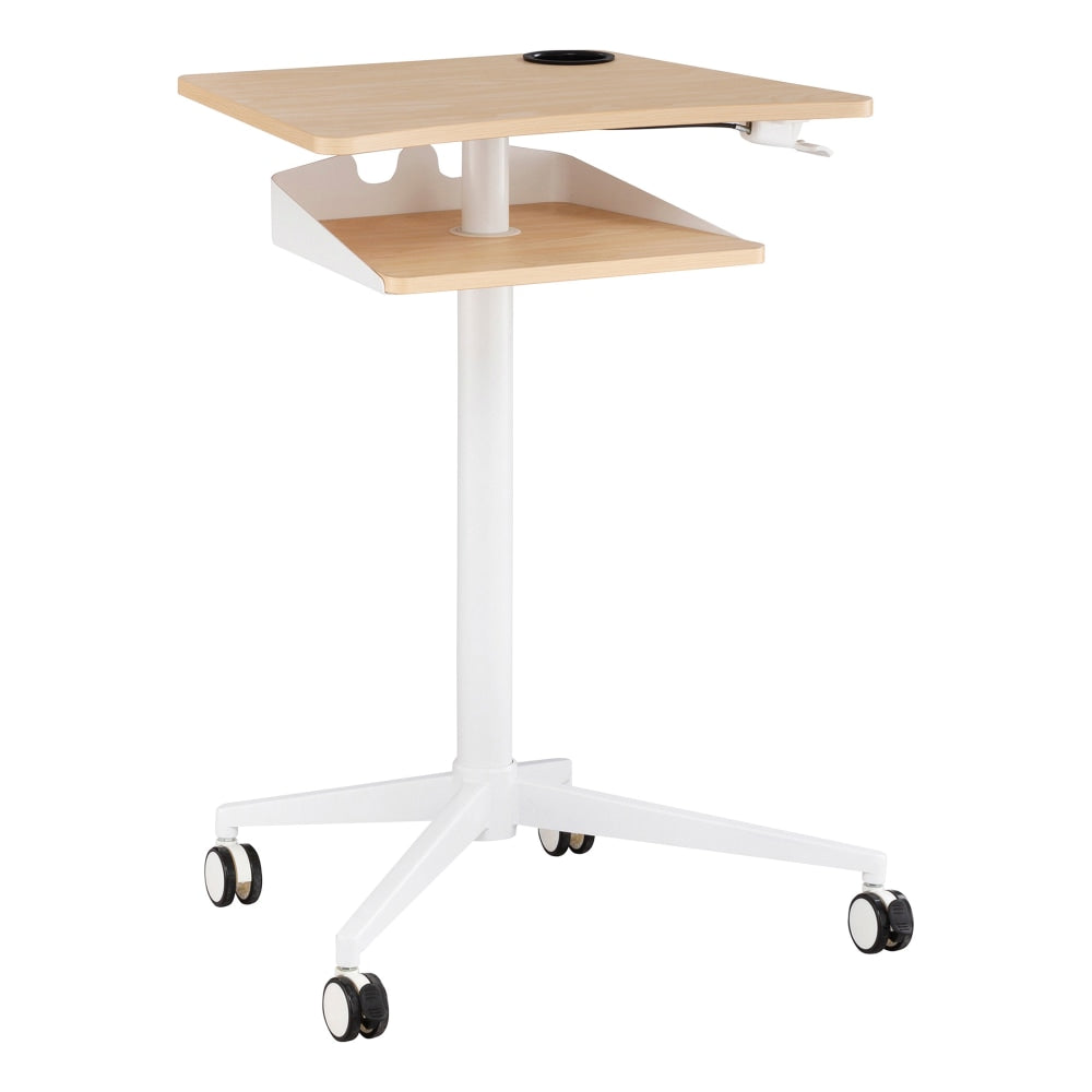 Safco Vum Mobile Workstation, 48-1/4inH x 30-3/4inW x 22-7/8inD, Natural/White