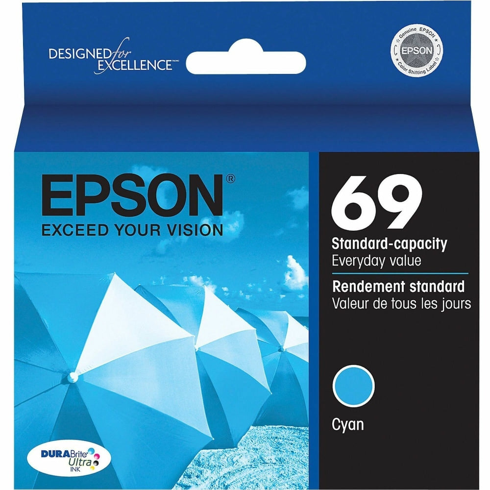 Epson 69 DuraBrite Ultra Cyan Ink Cartridge, T069220-S