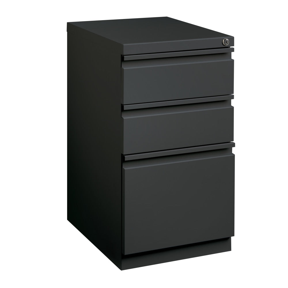 Hirsh 20inD Vertical 3-Drawer Mobile Pedestal File Cabinet, Charcoal